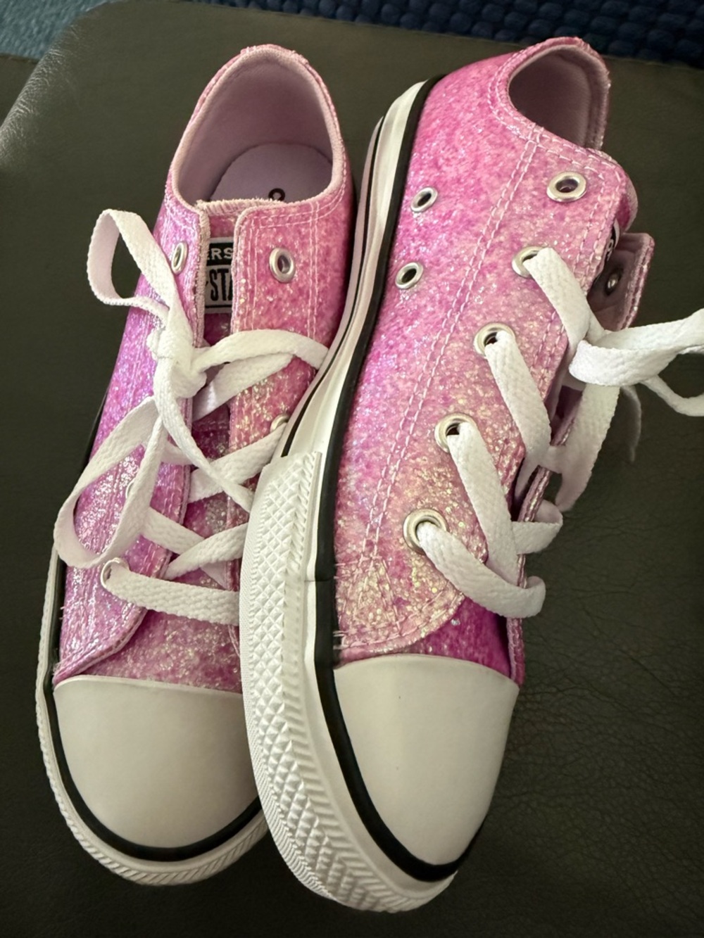 Converse Kids Pink Glitter Low Top Sneakers - Picture 5 of 9